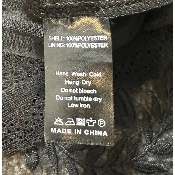 Piper & Scoot Women Ellie Dress Black Small Size Short Sleeves Lace Embroidery - Picture 11 of 13